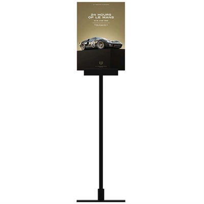 Design Stand, bord skilt med akrylholder horisontal A5, sort, XX cm høj - komplet sæt - stykliste