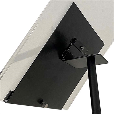 Design Stand. bordsskylt med vinklad hållare, vertikal A5 akrylhållare, svart